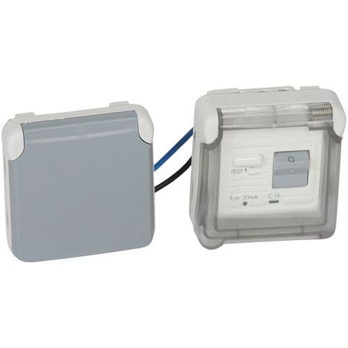 Prise 2p+t à Volet Avec Un Disjoncteur Différentiel 30ma