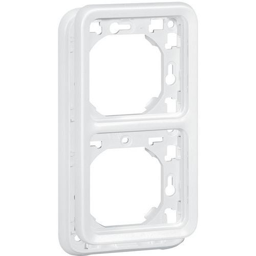 Support Plaque 2 Postes Verticaux Blanc Antimicrobien