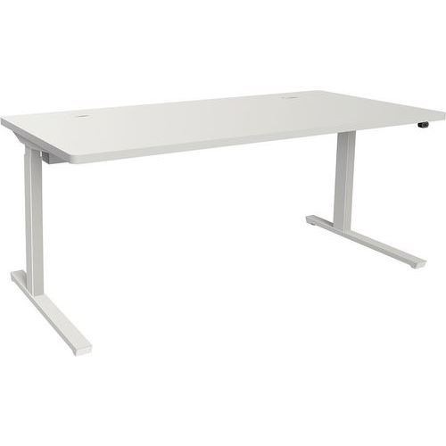 Adema+ Bureau Rég. Élect. 180x80cm Plat. Blanc/blanc