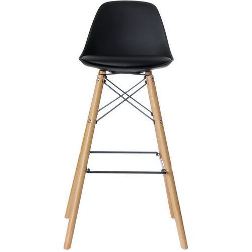 Tabourets Steelwood Pied Hêtre Assise Noire