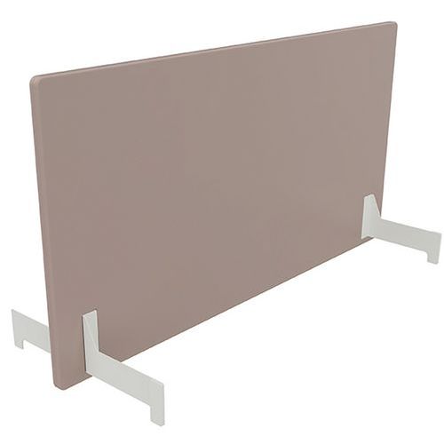 Adema+ Ecran Poste Double L160 Cm Acier Blanc/tissu Taupe