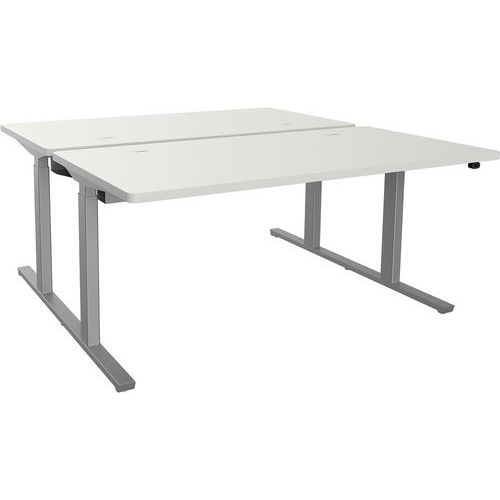 Adema+ Poste Double Rég. 160x165cm Plat. Blanc/argent