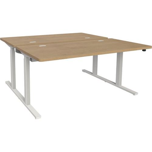 Adema+ Poste Double Rég. 160x165cm Plat. Chêne Auth./blanc