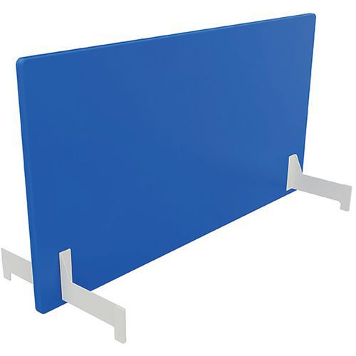 Adema+ Ecran Poste Double L180 Cm Acier Blanc/tissu Bleu