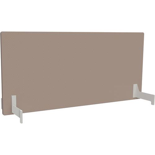 Adema+ Ecran Poste Double L180 Cm Acier Blanc/tissu Taupe