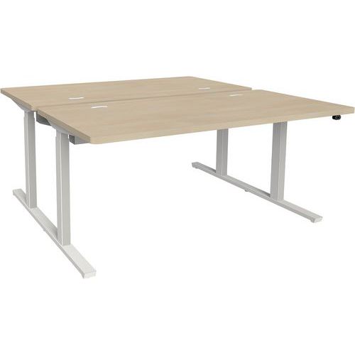 Adema+ Poste Double Rég. 160x165cm Plat. Chêne Natur/blanc