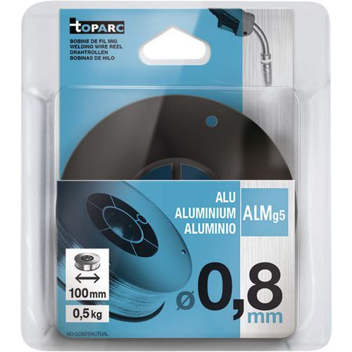 Fil Plein Alu Almg5 à Bobine En Plastique S100 / 05 Kg