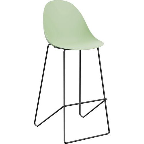 Tabouret Haut Void Pied Noir Assise Verte - Paperflow