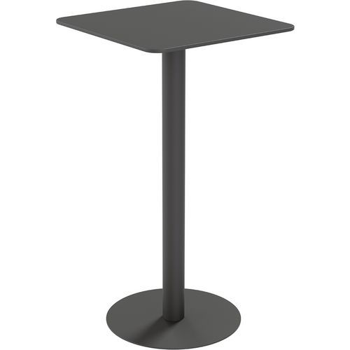 Table D'extérieur Cross Carrée 60x60cm H110cm - Plateau Noir