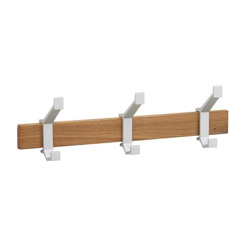 Portemanteau Mural Bois 3 Patères Argent