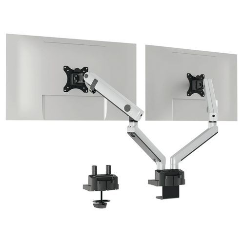 Durable - Support Moniteur Select Plus Bras 2 Écrans - Gris/Noir - 17-32 Pouces - Aluminium - Télétravail