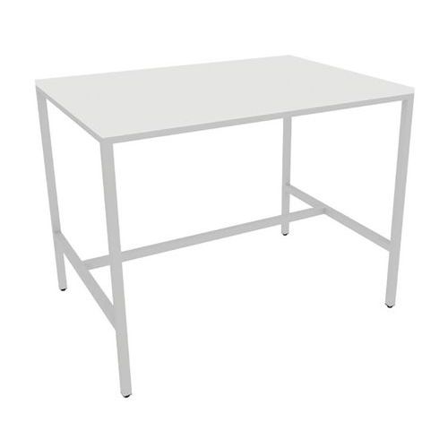 Table Haute 140x100 Ht110 Blanc 25mm C. Alu P. 40x40 Alu