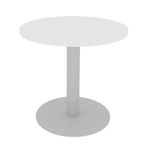 Table Meeting Ronde D.80 Blanc 25mm Piet. Tulipe Alu