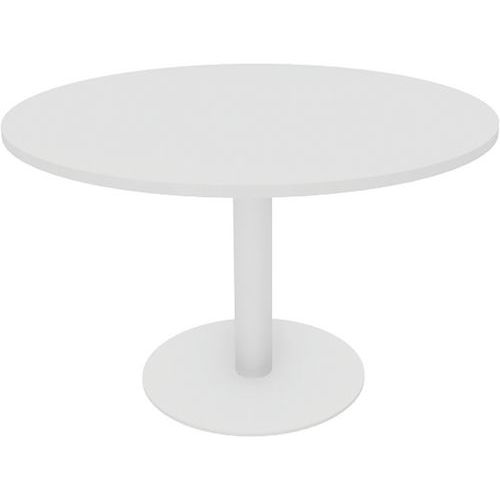 Table Meeting Ronde D.120 Blanc 25mm Piet. Tulipe Blanc