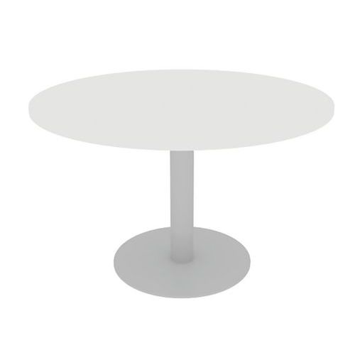 Table Meeting Ronde D.120 Blanc 25mm Piet. Tulipe Aluminium