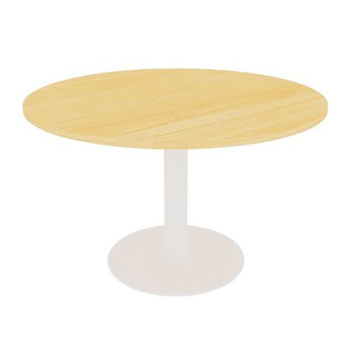 Table Meeting Ronde D.120 Hetre 25mm Piet. Tulipe Blanc