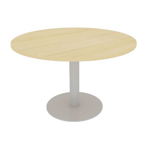 Table Meeting Ronde D.120 Chene 25mm Piet. Tulipe Aluminium