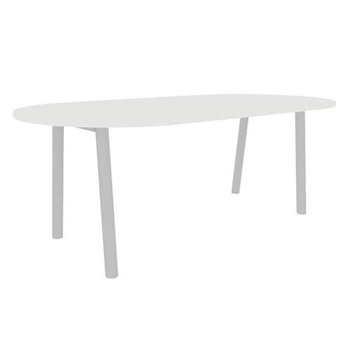 Table Congres 210x102 Oblong Blanc 25mm Pieds Alu