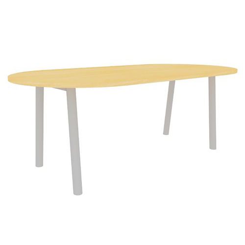 Table Congres 210x102 Oblong Hetre 25mm Pieds Alu