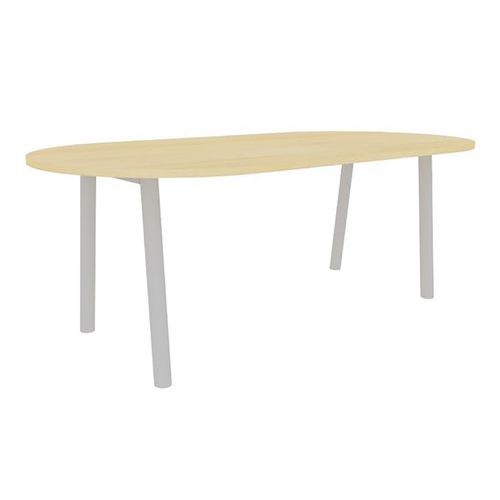 Table Congres 210x102 Oblong Chene 25mm Pieds Alu