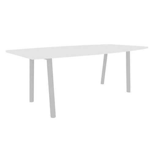Table Congres 210x102 Tonneau Blanc 25mm Pieds Alu