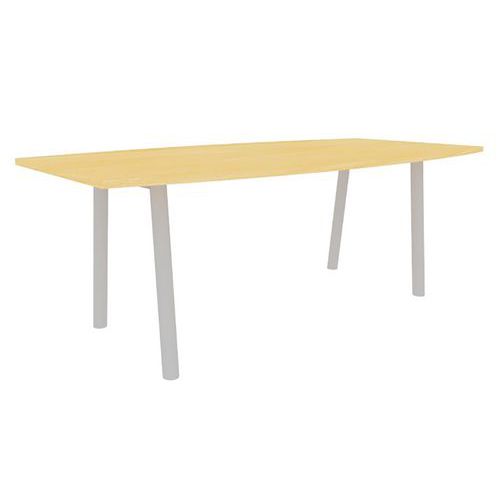 Table Congres 210x102 Tonneau Hetre 25mm Pieds Alu