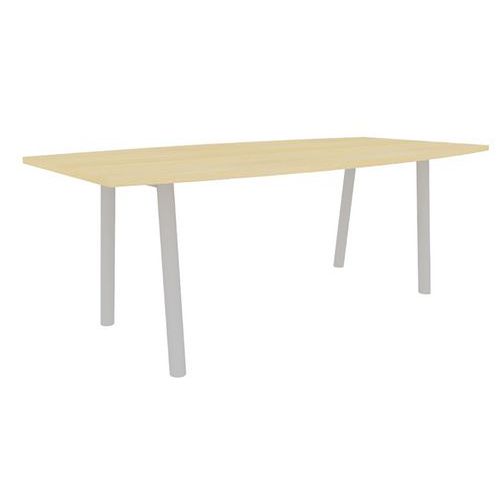 Table Congres 210x102 Tonneau Chene 25mm Pieds Alu