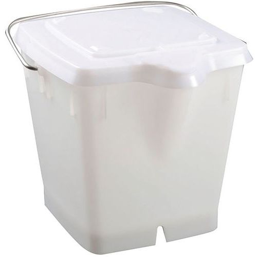 Seau Carré 12 L Avec Couvercle Étanche - Blanc