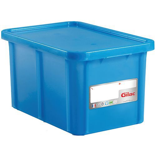Bac Gerbable Haccp 55l Bleu 595x395x320 + C Ouvercle - Pp -