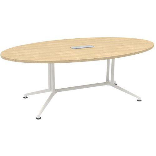 Table De Réunion Ovale 200x110x72 X-time - Chêne/blanc