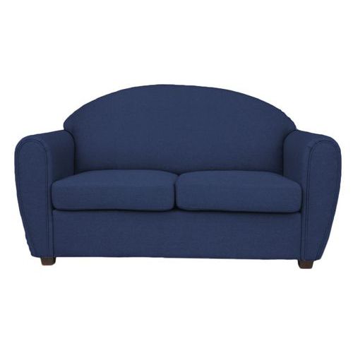 MMP - Canapé 2 places West tissu polyester chiné bleu - Confort & Design - Livré monté