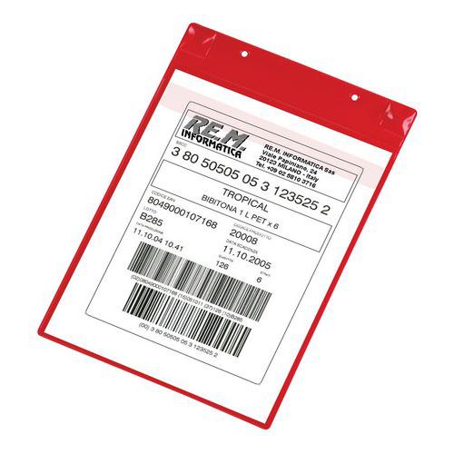 Pochette D'identification Neodyme Portrait - Rouge - Tarifold A4