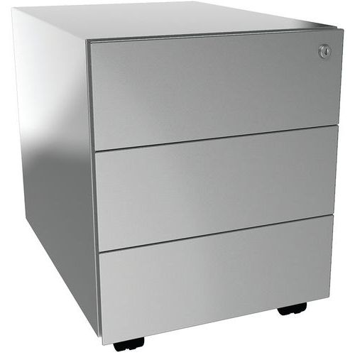 Robberechts - Caisson mobile métal 3 tiroirs Aluminium Argent - Mobile et Éco-responsable