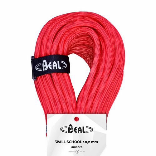 Beal - Corde d'escalade Wall School 10.2 mm - 200 m Rouge - Dynamique pour Entraînement Club Enfant