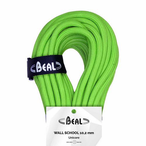 Beal - Corde d'escalade Wall School 10,2 mm - 20 m Vert - Dynamique pour Enfant - Entraînement Club