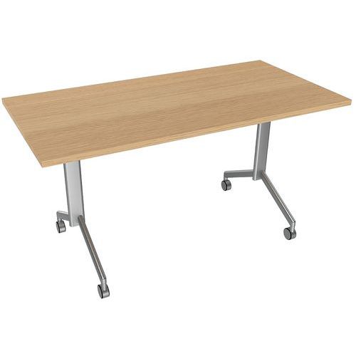 Table Abbatante Droite 140x70cm Chêne/aluminium