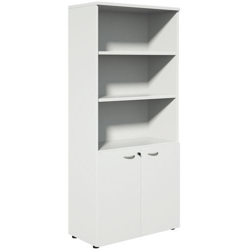 Armoire à Portes Battantes Practika H.200xl.90cm Blanc/blanc