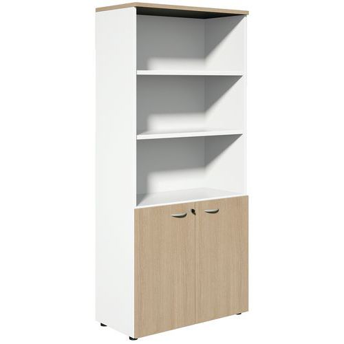 Armoire à Portes Battantes Practika H.200xl.90cm Chêne/blanc