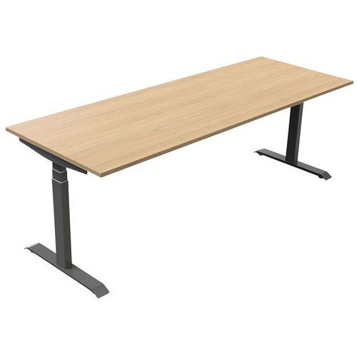 Robberechts - Bureau droit Venta 140x80cm Chêne/Argent - Plateau mélaminé - Éco-responsable