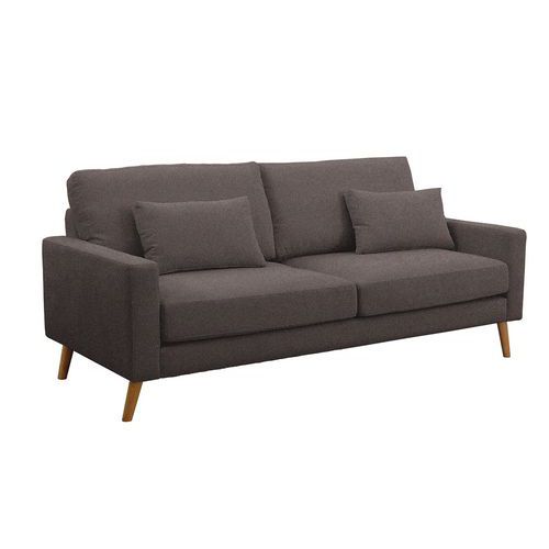 MMP - Canapé 2 places Stockolm - Tissu polyester chiné taupe - Confort et design pour votre salon