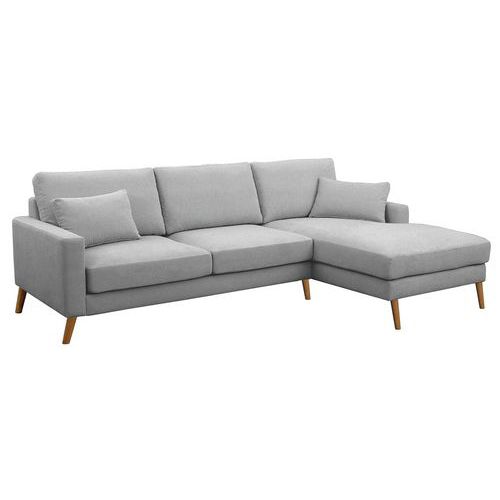 MMP - Canapé 2 places + Méridienne droite Stockolm Polyester Gris Clair - 3 Places - Confort & Design