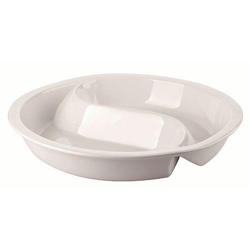 Plat chauffant 2 compartiments en porcelaine Plat chauffant 2 compartiments en porcelaine