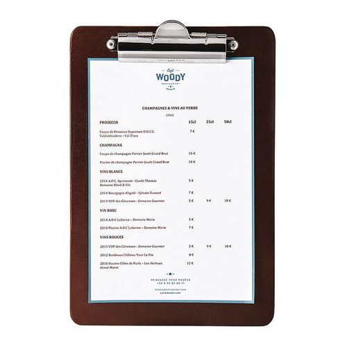 Porte-menu à Pince A5 25x17 Cm Marron