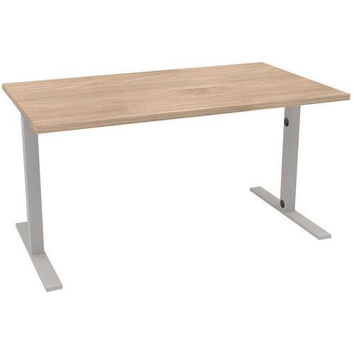Quadrifoglio - Bureau IDEA TUBE L.140xP.60cm Orme/Argent - Style Moderne - Plateau Mélaminé ABS - 31.85kg