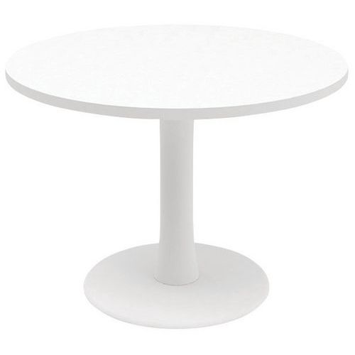 Table De Réunion Ronde 100cm Pied Tulipe Blanc/blanc