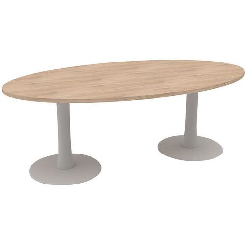 Table De Réunion Oblong 200cm Pied Tulipe Orme/aluminium