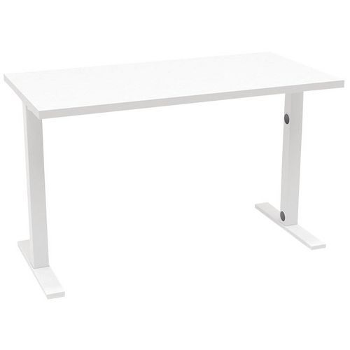 Quadrifoglio - Bureau IDEA L.120xP.60cm Blanc/Blanc - Pieds Métal en T - Style Moderne - Plateau Mélaminé 30mm