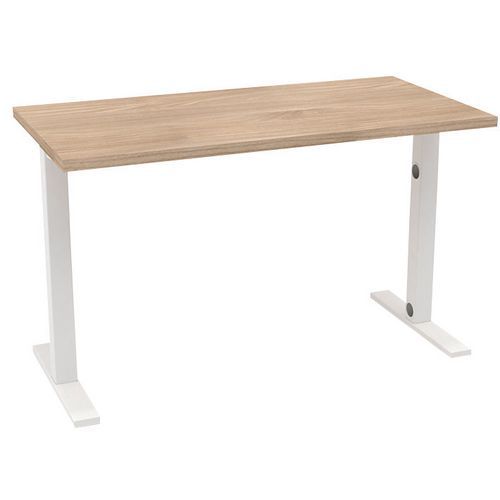 Bureau L.120xp.60cm Idea Pied Tube Orme/blanc