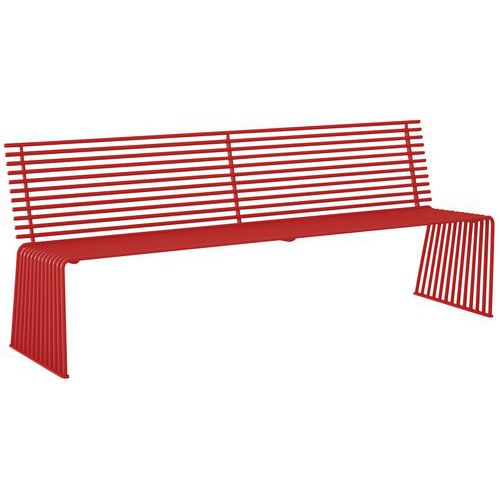 Banc Plat Avec Dossier En Acier Inoxydable - Rouge