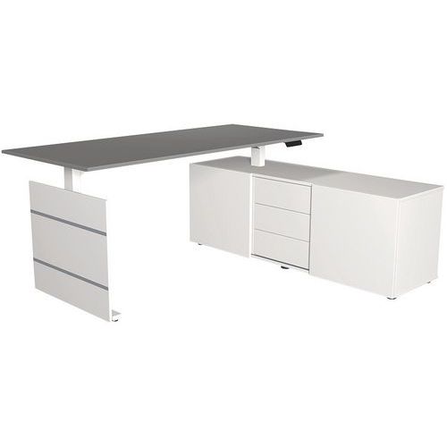 Bureau Électrique 180 Cm Graphite Avec Rangement Move 3